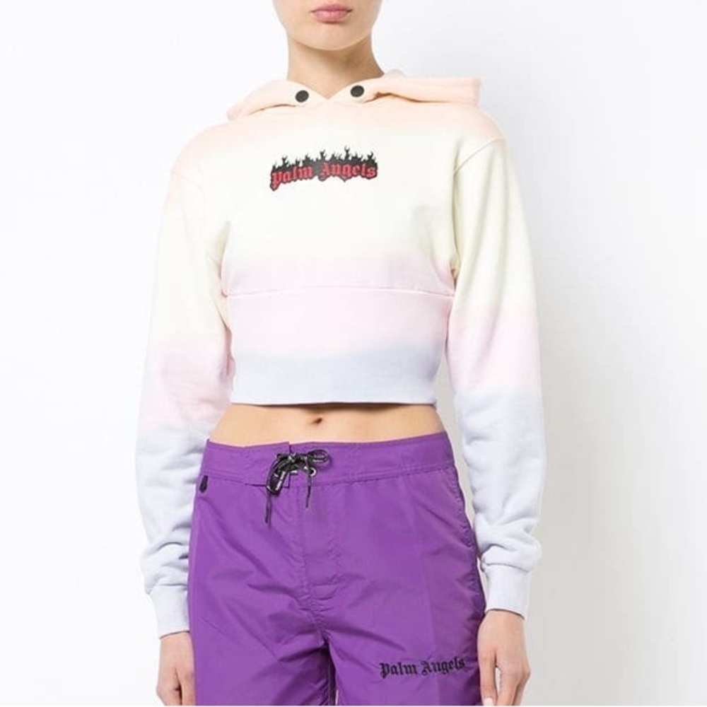 Palm Angeles Rainbow Burning Logo Cropped Hoodie Size: Medium - Picture 3 of 12